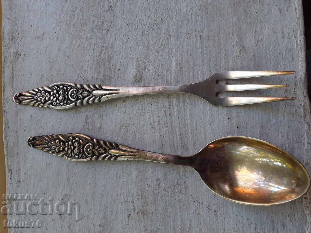 Auction Wrought silver - old antique set of spoons and forks Auction Wrought silver - old antique set of spoons and forks