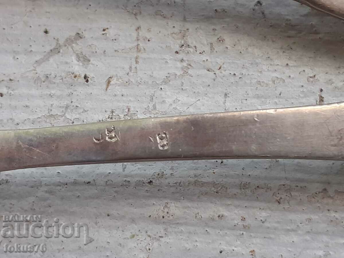 Wrought silver - old antique set of spoons and forks - 5 Wrought silver - old antique set of spoons and forks - 5