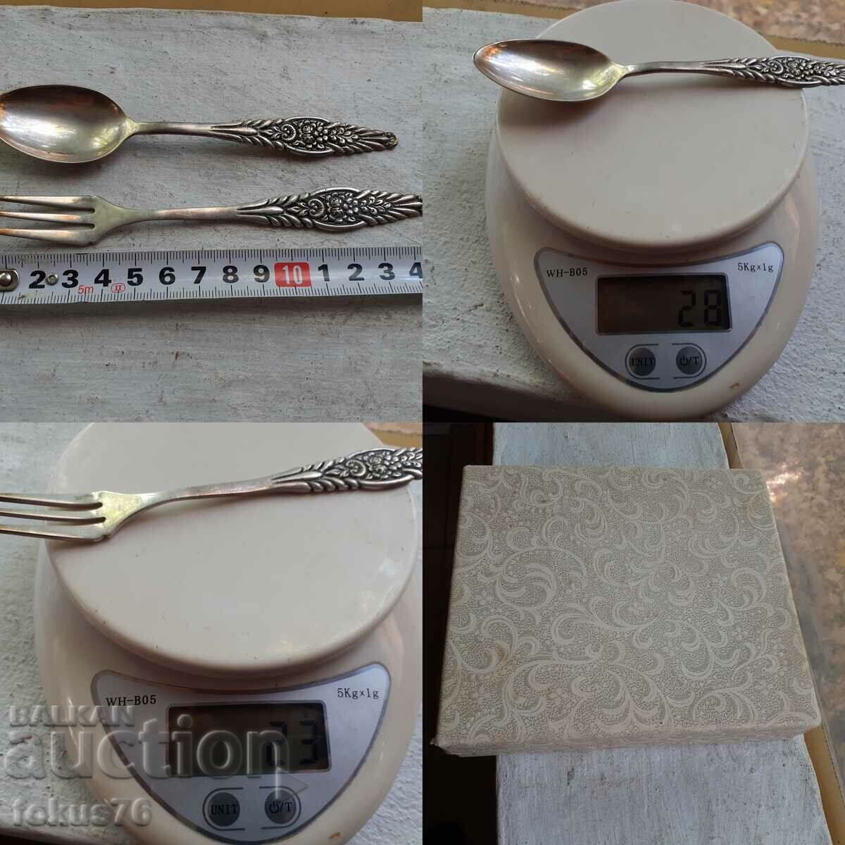 Wrought silver - old antique set of spoons and forks - 7 Wrought silver - old antique set of spoons and forks - 7