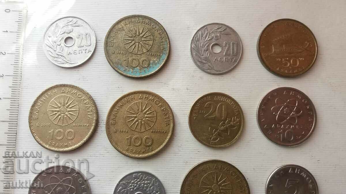 COLLECTION OF 16 GREEK DRACHMAS - MISCELLANEOUS with price 8.89 BGN | € 4.55 COLLECTION OF 16 GREEK DRACHMAS - MISCELLANEOUS with price 8.89 BGN | € 4.55