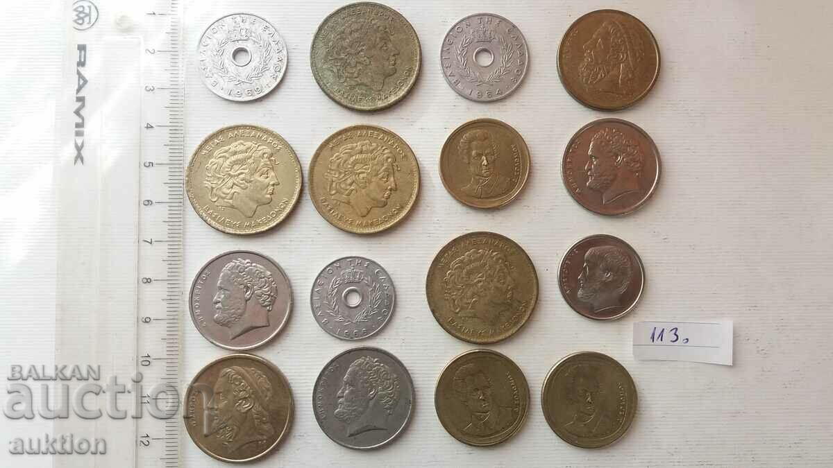 COLLECTION OF 16 GREEK DRACHMAS - MISCELLANEOUS - 7 COLLECTION OF 16 GREEK DRACHMAS - MISCELLANEOUS - 7