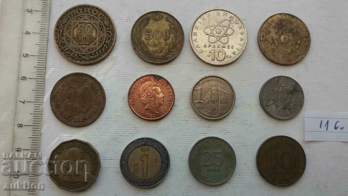 COLLECTION OF 12 FOREIGN COINS