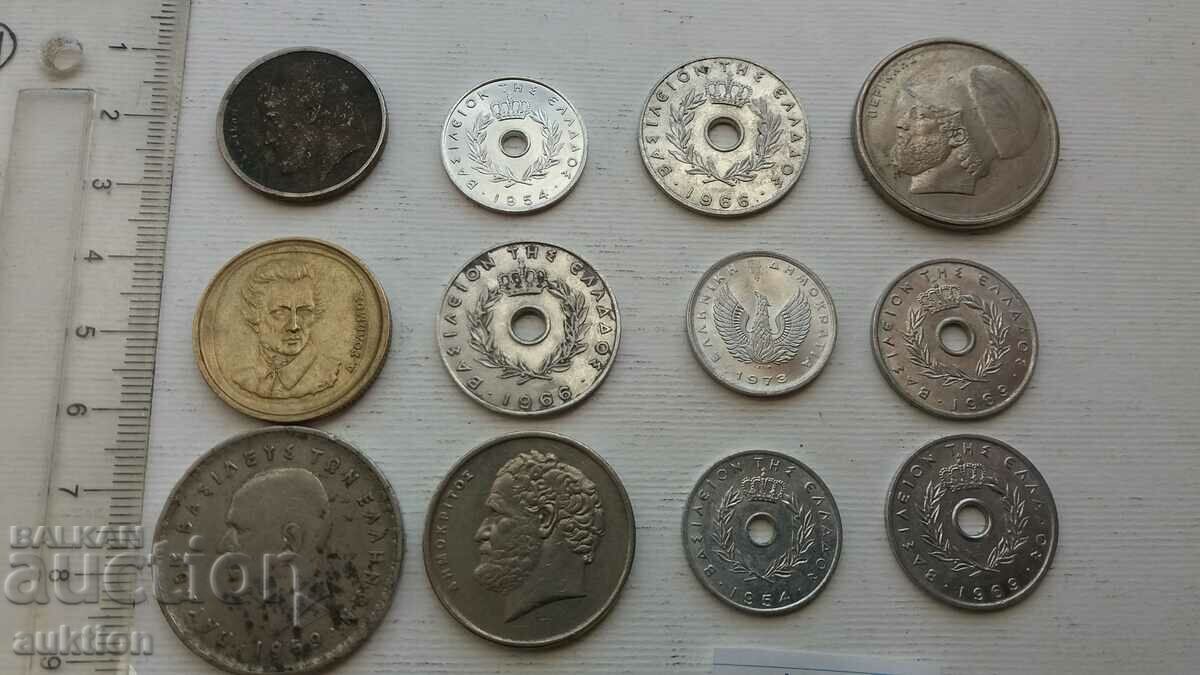 COLLECTION OF 12 GREEK DRACHMAS - MISCELLANEOUS - 6 COLLECTION OF 12 GREEK DRACHMAS - MISCELLANEOUS - 6