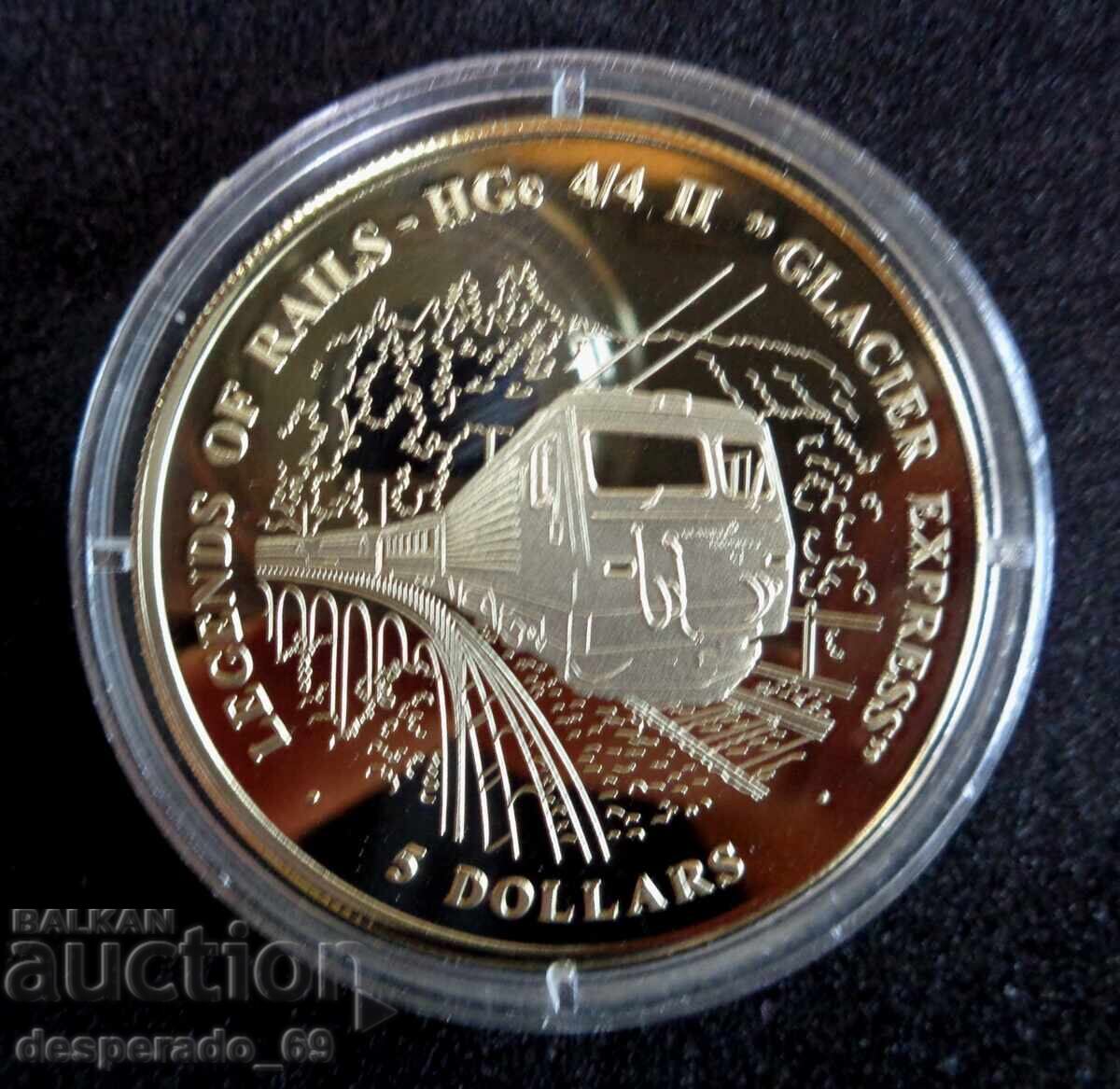 (¯`'•.¸ 5 dolari 2005 LIBERIA UNC ¸.•'´¯)