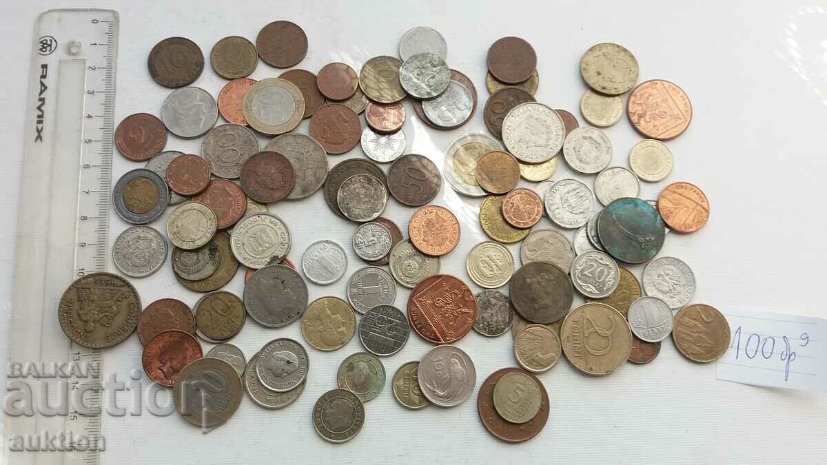 COLLECTION OF 100 FOREIGN COINS
