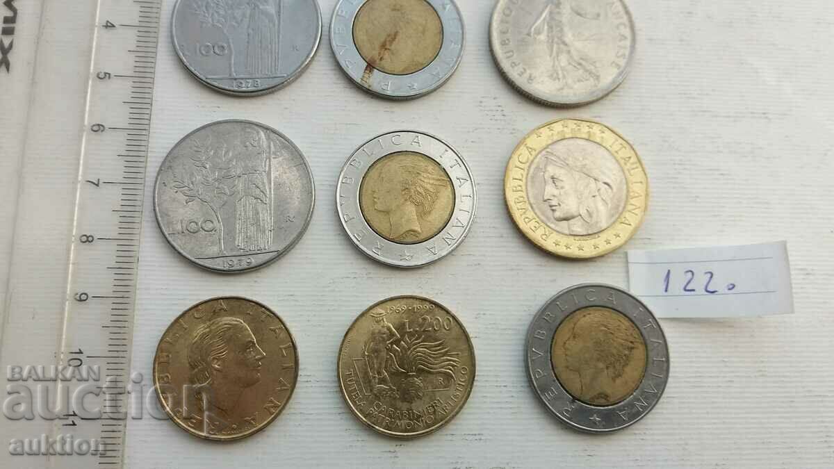 Auction COLLECTION OF 9 ITALIAN DIFFERENT COINS Auction COLLECTION OF 9 ITALIAN DIFFERENT COINS