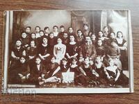 Carte poștală Regatul Bulgariei - studenți la Razgrad 1910