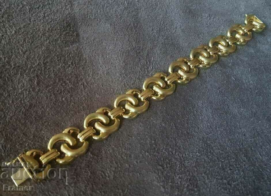 18K GOLD Stylish SOLID German Chain Bracelet Gold