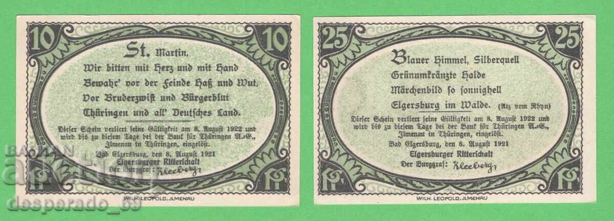 (¯`'•.¸NOTGELD (гр. Bad Elgersburg) 1921 UNC  -2 бр.банкноти с цена € 2.70 | 5.28 лв.