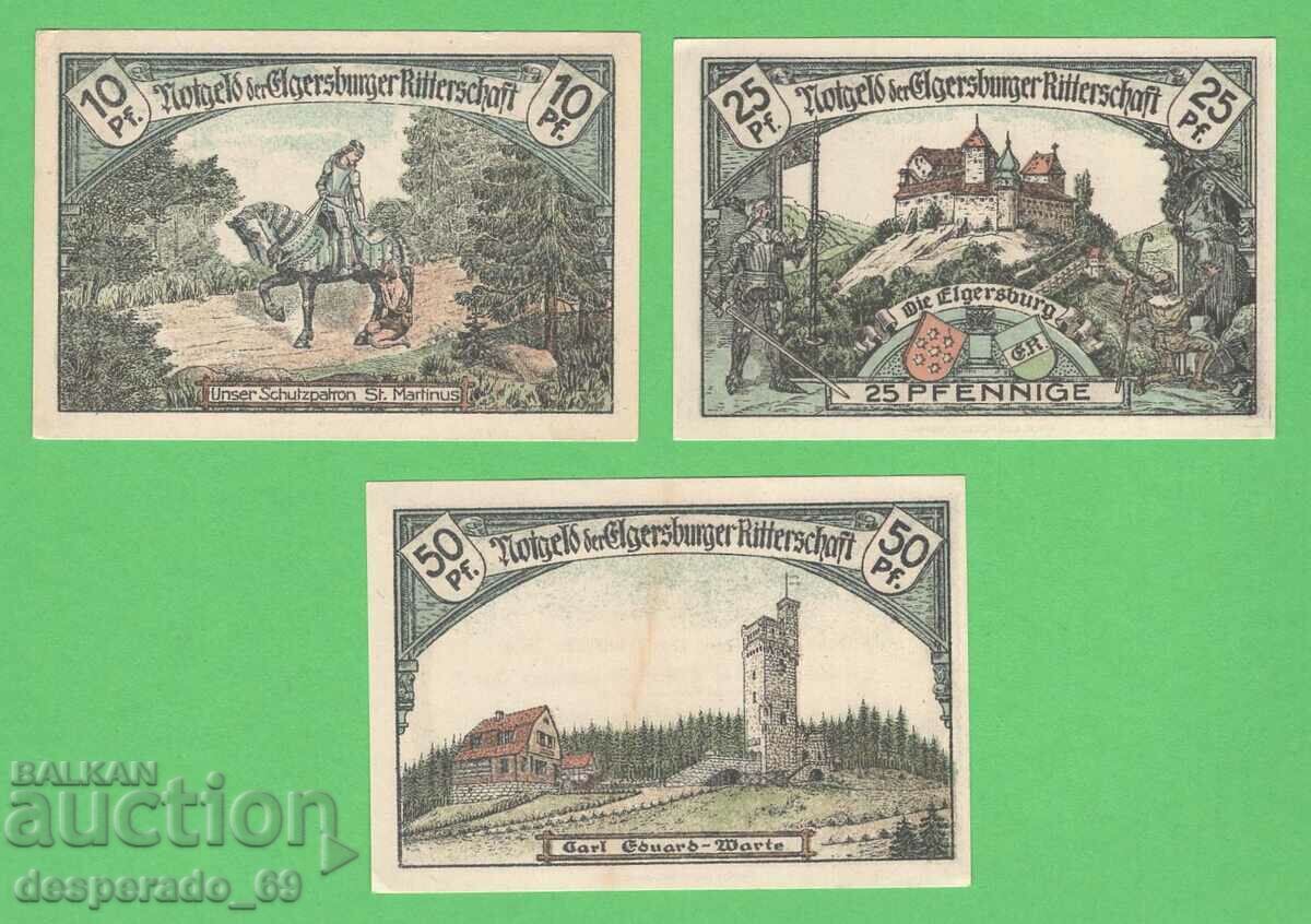(¯`'•.¸NOTGELD (πόλη Bad Elgersburg) 1921 UNC -3 τεμ. τραπεζογραμμάτια
