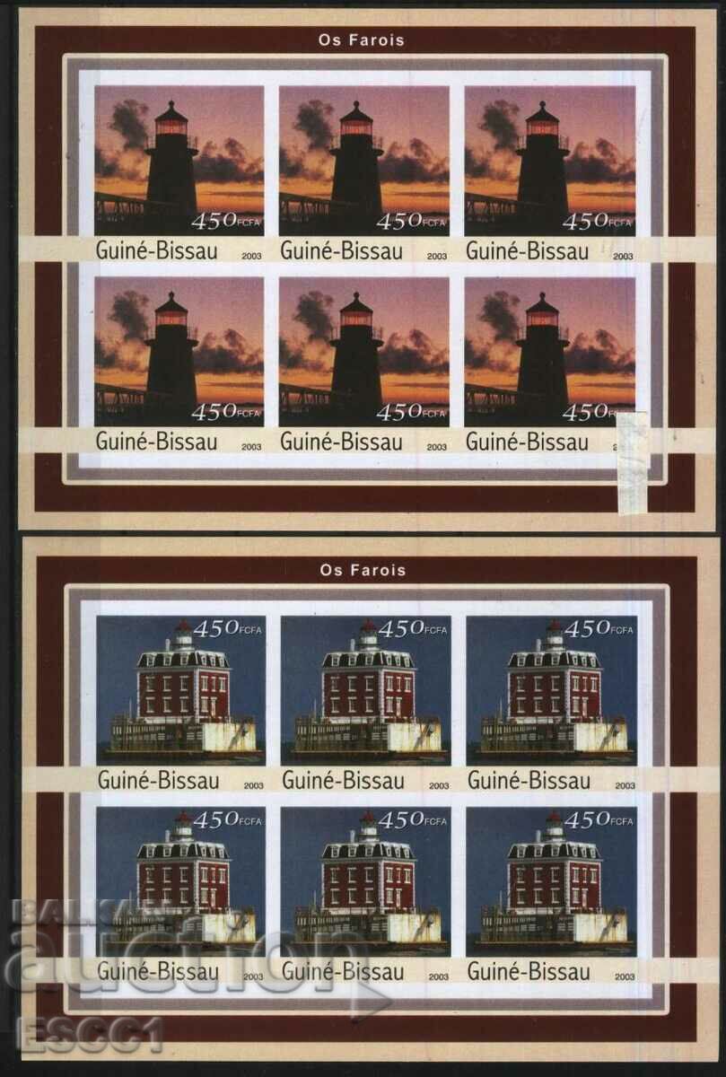 Auction Clean stamps in small sheets Nautical Lighthouses 2003 Guinea-Bissau Auction Clean stamps in small sheets Nautical Lighthouses 2003 Guinea-Bissau