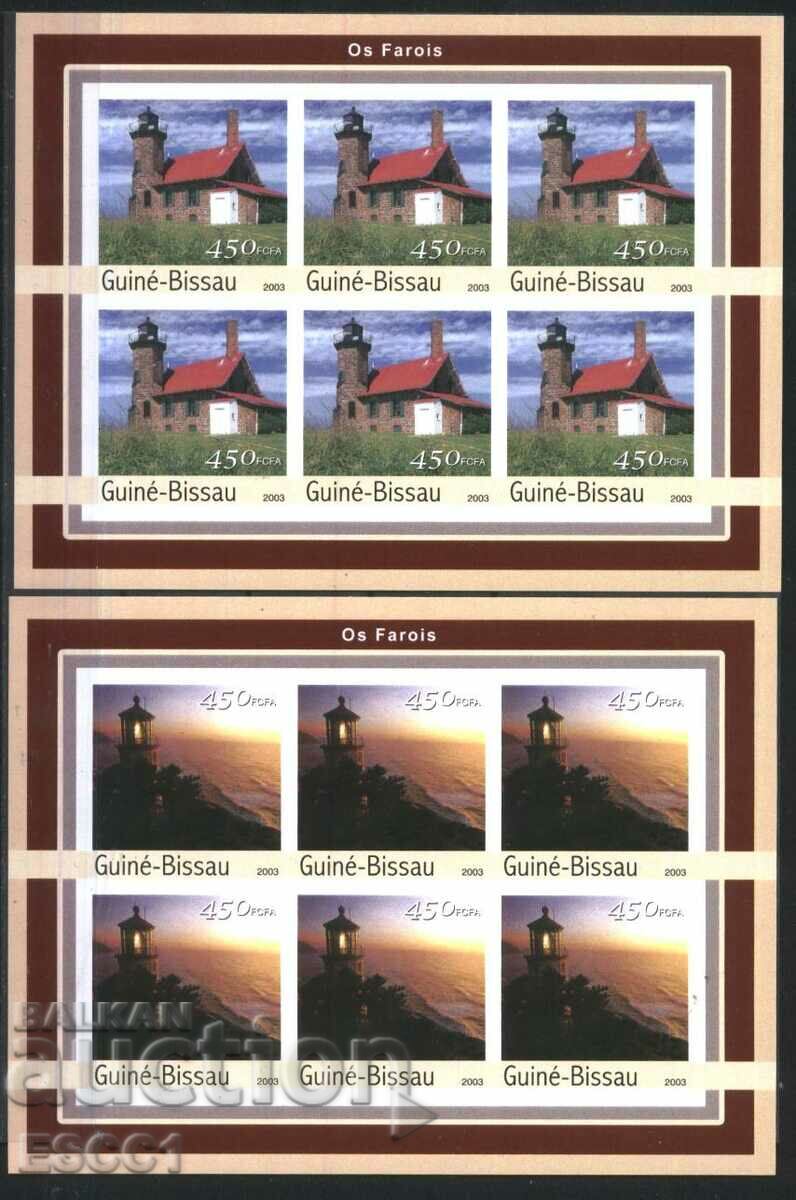 Delivery of Clean stamps in small sheets Nautical Lighthouses 2003 Guinea-Bissau Delivery of Clean stamps in small sheets Nautical Lighthouses 2003 Guinea-Bissau