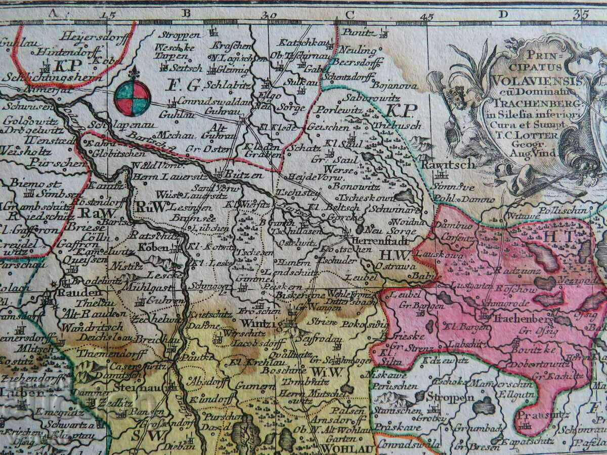 Доставка на 1757 - Карта Германия Силезия = оригинал +