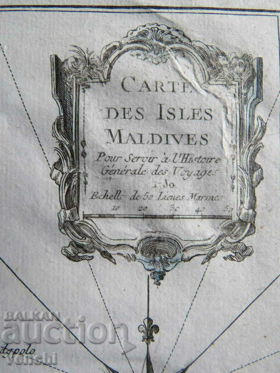 Δημοπρασία 1757 - Χάρτης των Μαλδιβών Νήσων = πρωτότυπο +