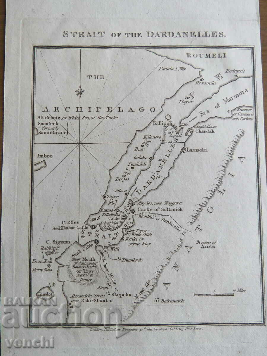 1811 - Χάρτης Δαρδανελίων = πρωτότυπος +