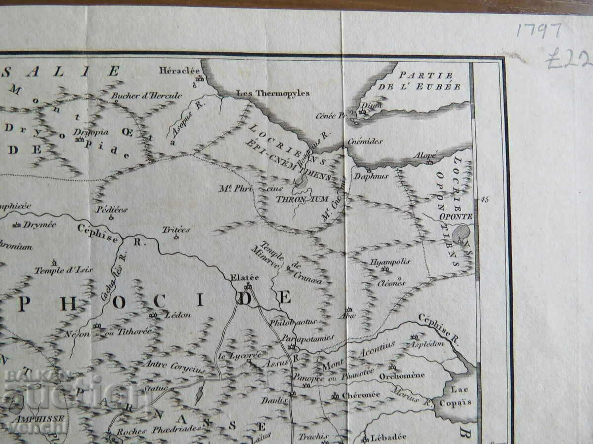 Аукцион 1797 - Карта Фокида, Гърция = оригинал +