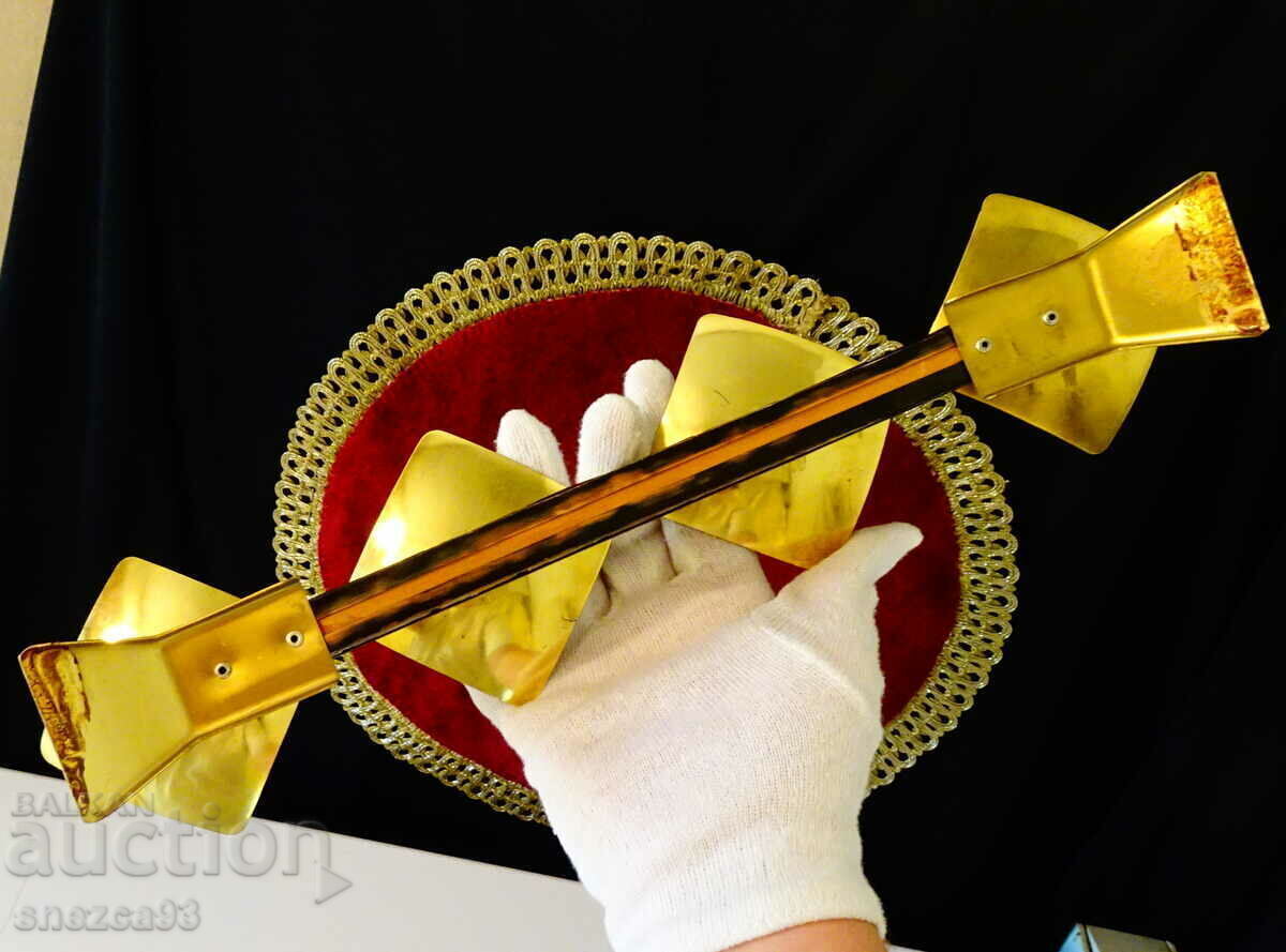 Four-piece brass candlestick, gold-plated - 5 Four-piece brass candlestick, gold-plated - 5