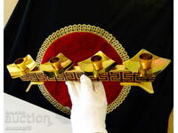 Меден свещник четворка,позлата.