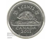Καναδάς-5 Cents-2011 L-KM# 491-Elizabeth II 4ο πορτρέτο; μαγ