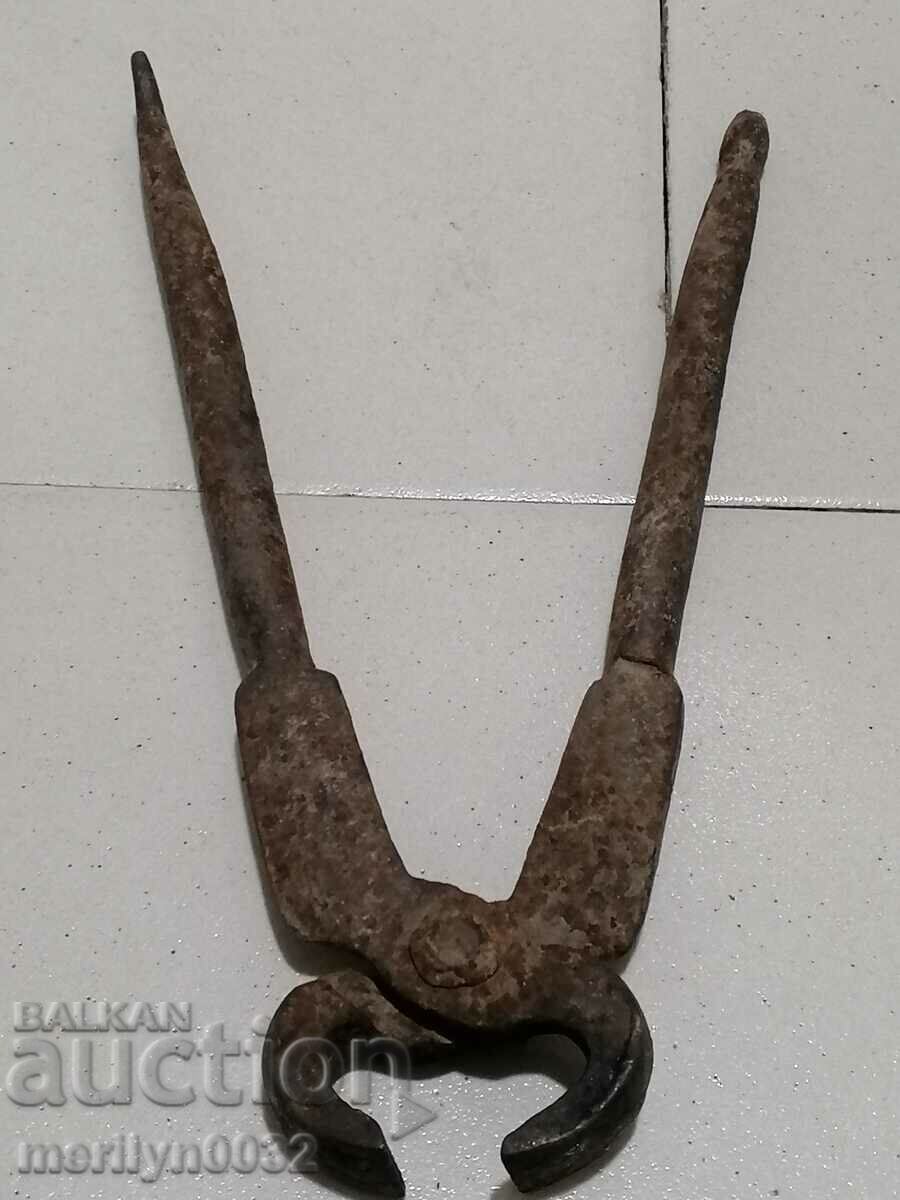 Old forging pliers, wrought iron, wrought iron - 6