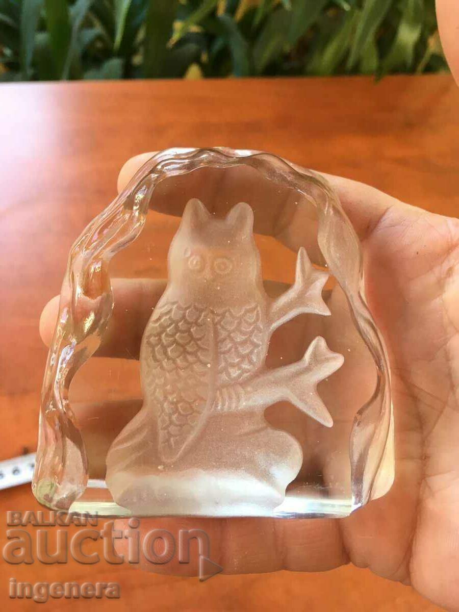 Auction SOUVENIR OWL GLASS RELIEF Auction SOUVENIR OWL GLASS RELIEF