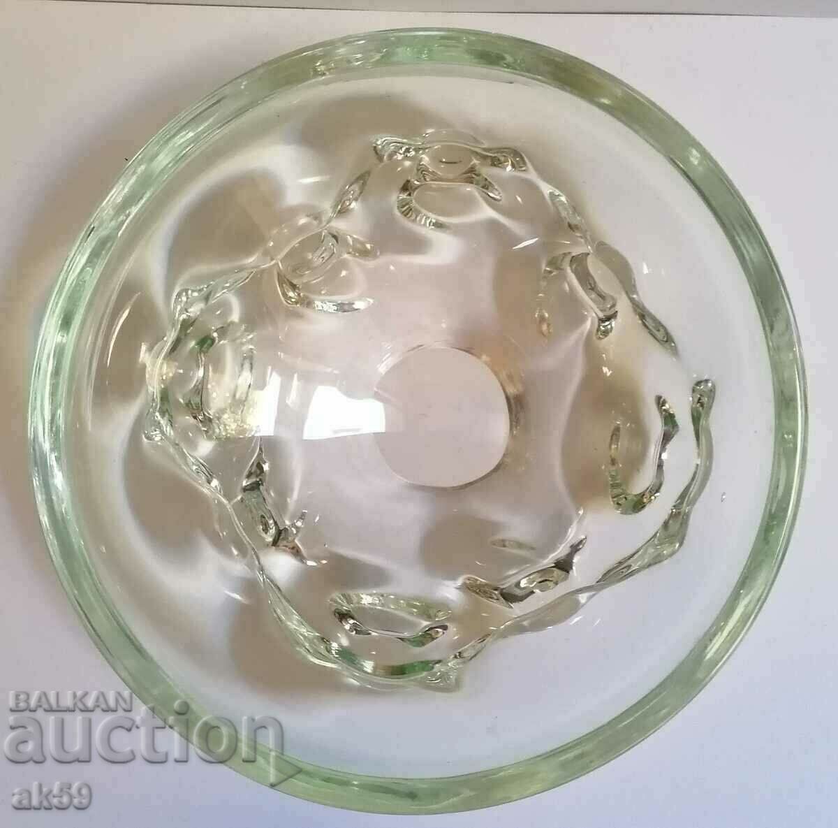 Large crystal glass fruit bowl.