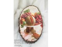 Wall decoration on real wood Fruits