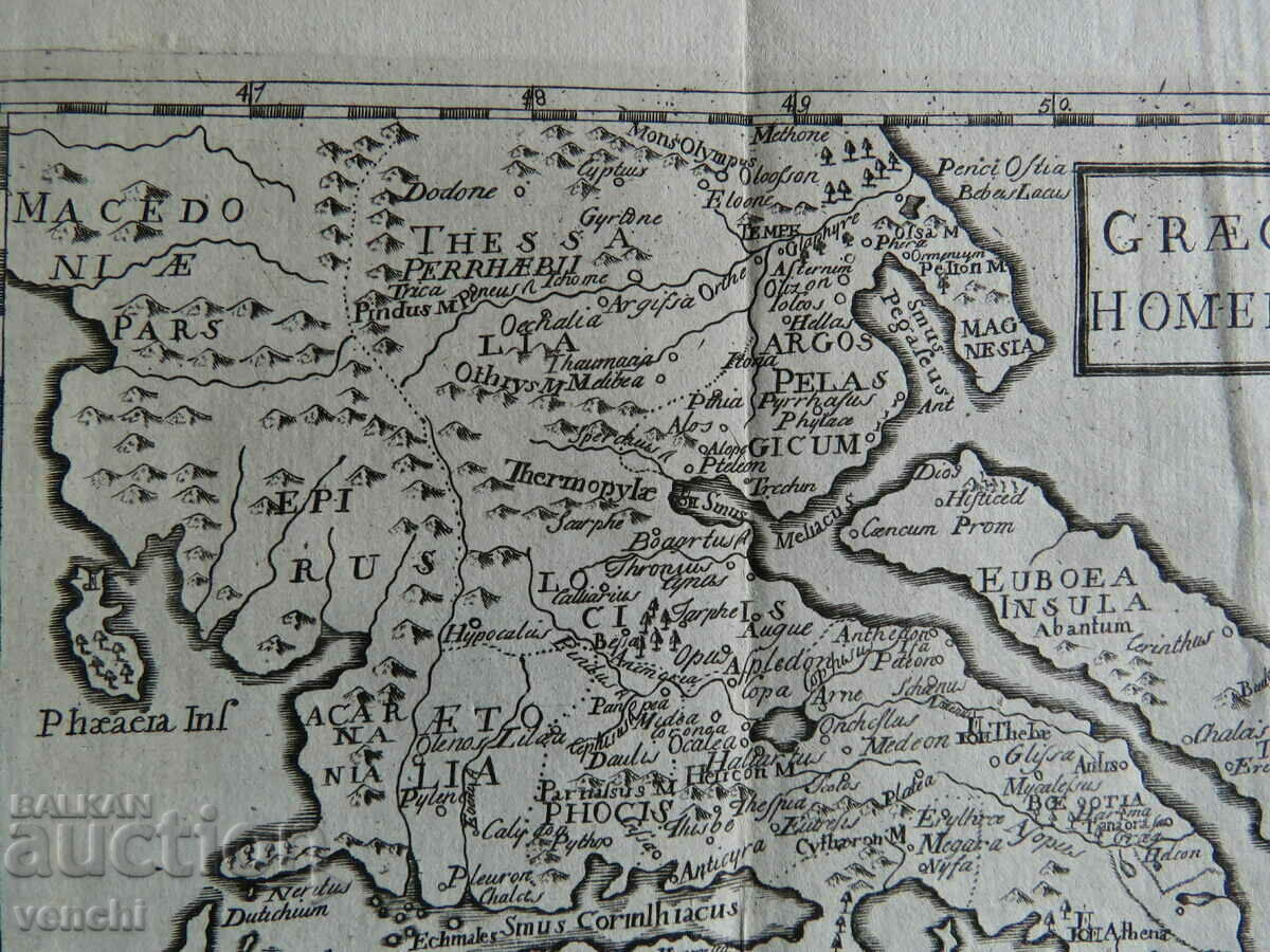 Delivery of 18th century - Map of Homer's Greece - original + Delivery of 18th century - Map of Homer's Greece - original +