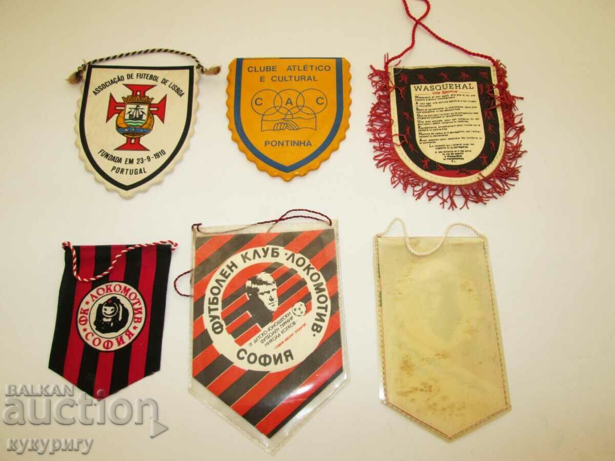 Auction Lot of 6 old football flags football flag Auction Lot of 6 old football flags football flag