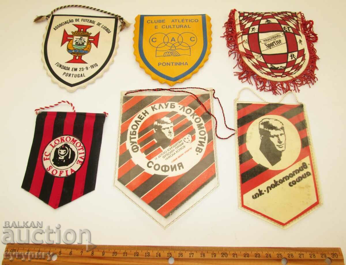 Delivery of Lot of 6 old football flags football flag Delivery of Lot of 6 old football flags football flag