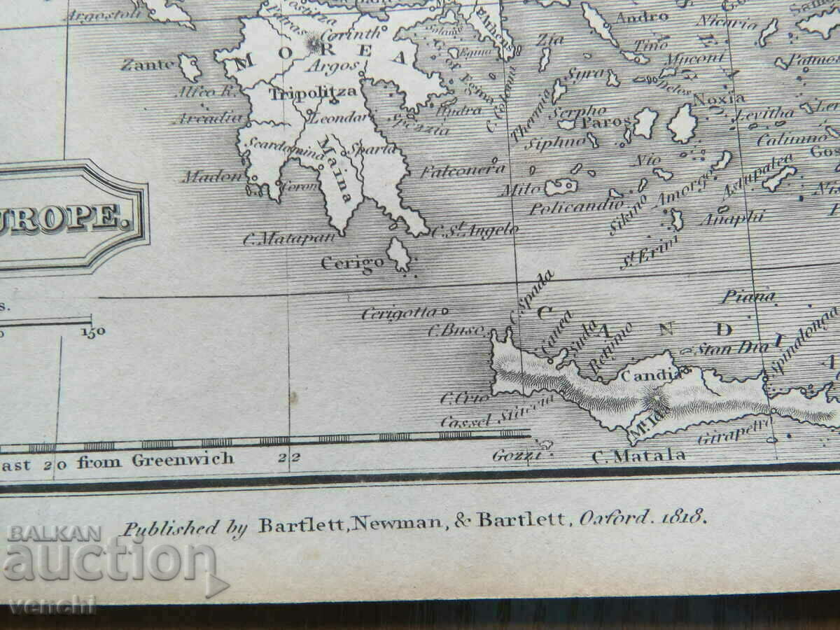 1818 - Harta Turciei în Europa - A.Findley = original + - 5