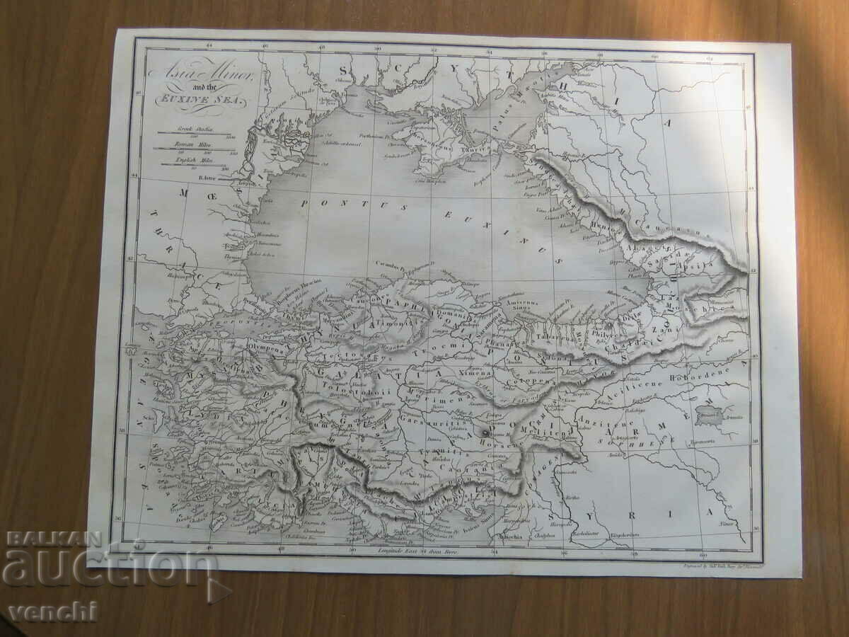 1828 - Карта на ЧЕРНО МОРЕ - Ролин - оригинал +