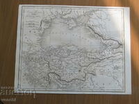 1828 - Карта на ЧЕРНО МОРЕ - Ролин - оригинал +
