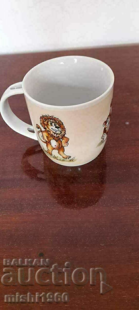 Porcelain children's cup with price 3.00 BGN | € 1.53 Porcelain children's cup with price 3.00 BGN | € 1.53