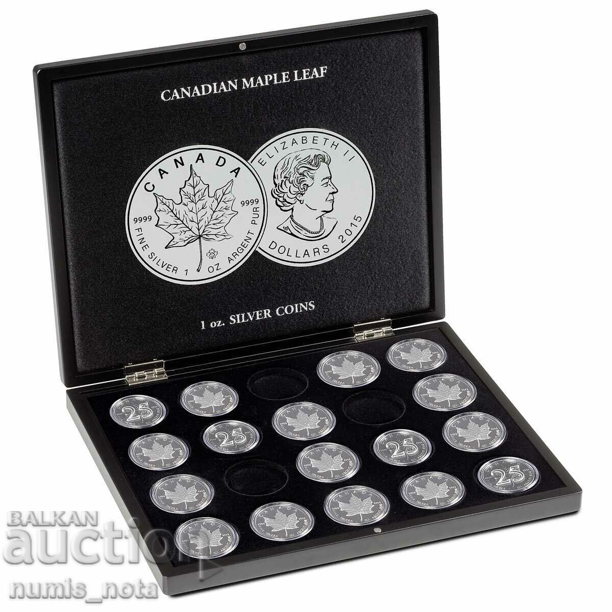 cutie de lux VOLTERRA pentru 20 de monede Frunza de arțar