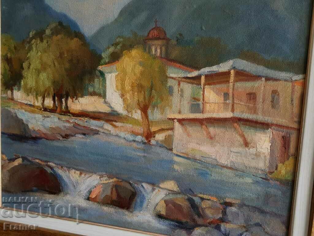 Alexandra Mechkuevska Church landscape with river m.b. Certificate with price 2600.00 BGN | € 1329.36