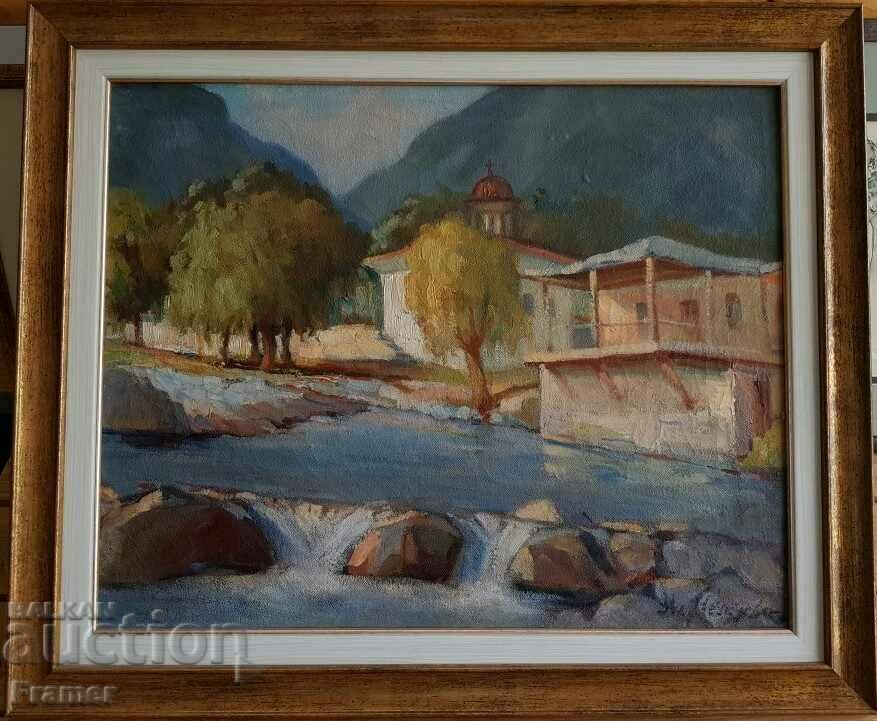 Alexandra Mechkuevska Church landscape with river m.b. Certificate