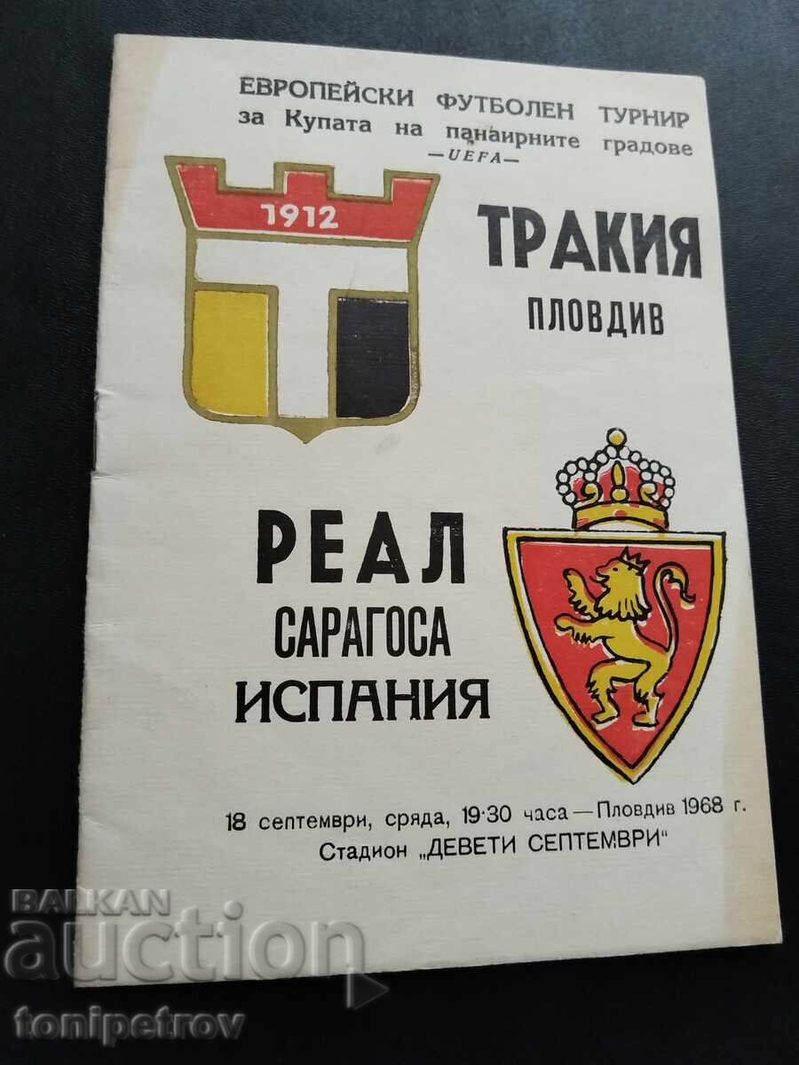 Football Program - Trakia Plovdiv - Real Zaragoza Football Program - Trakia Plovdiv - Real Zaragoza