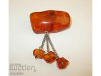 Old Sots Russian amber brooch natural amber