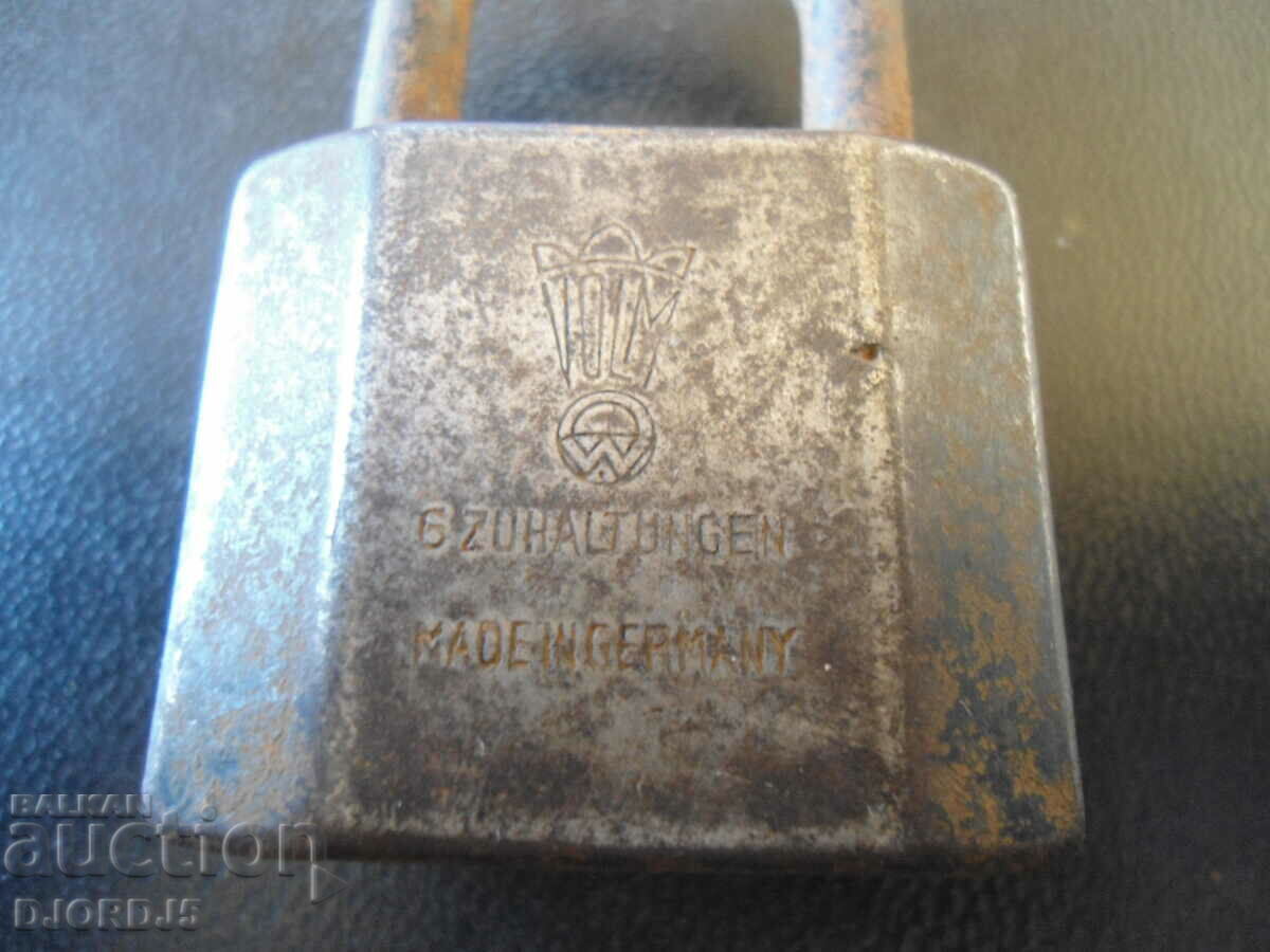 Auction Old padlock, VOLM, Made in Germany Auction Old padlock, VOLM, Made in Germany