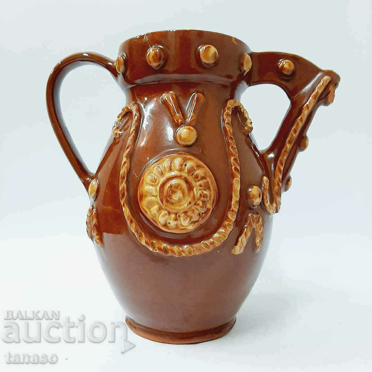 Cană mare, frumoasă, din ceramică smălțuită (13,2)