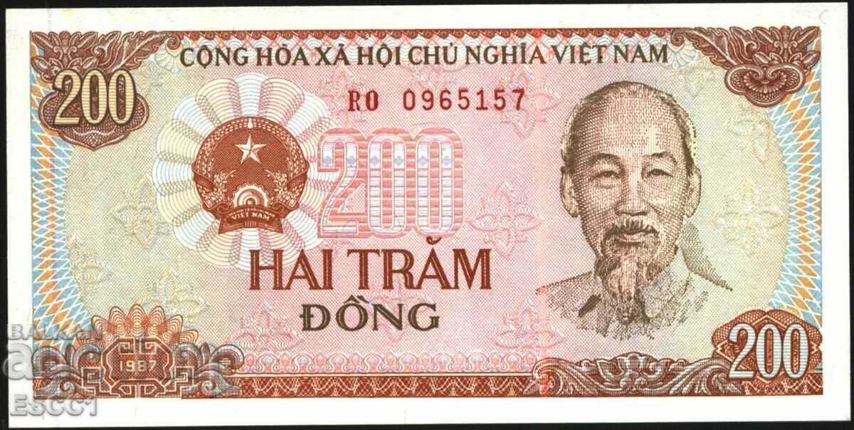 Bancnota 200 dong 1987 din Vietnam UNC
