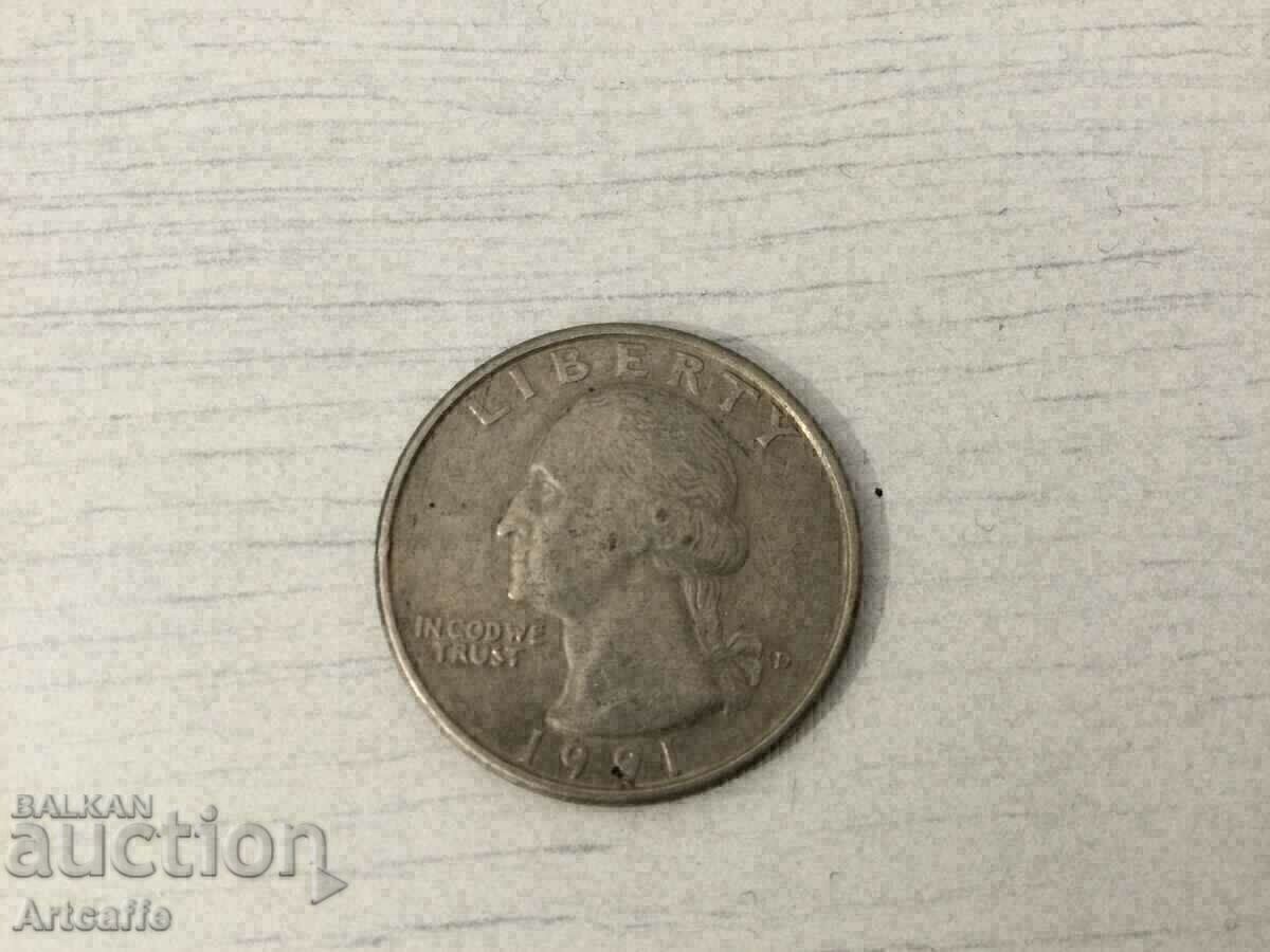 1991 D Quarter Dollar - 6