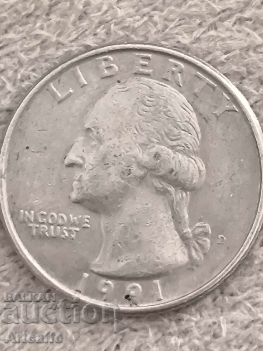 1991 D Quarter Dollar