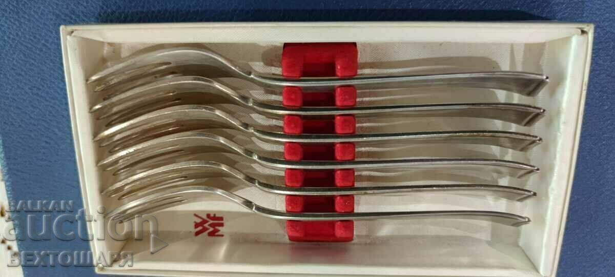 German Forks Deep Silver Plated WMF - 5 German Forks Deep Silver Plated WMF - 5