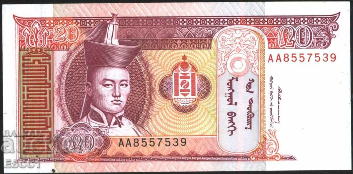 Banknote 20 tugrik 1993 from Mongolia UNC