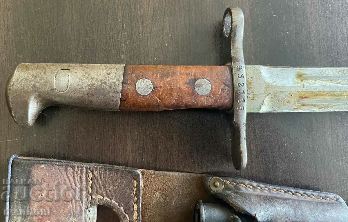 5236 Swiss bayonet model ELSENER SCHWYZ PSV leather scabbard - 5