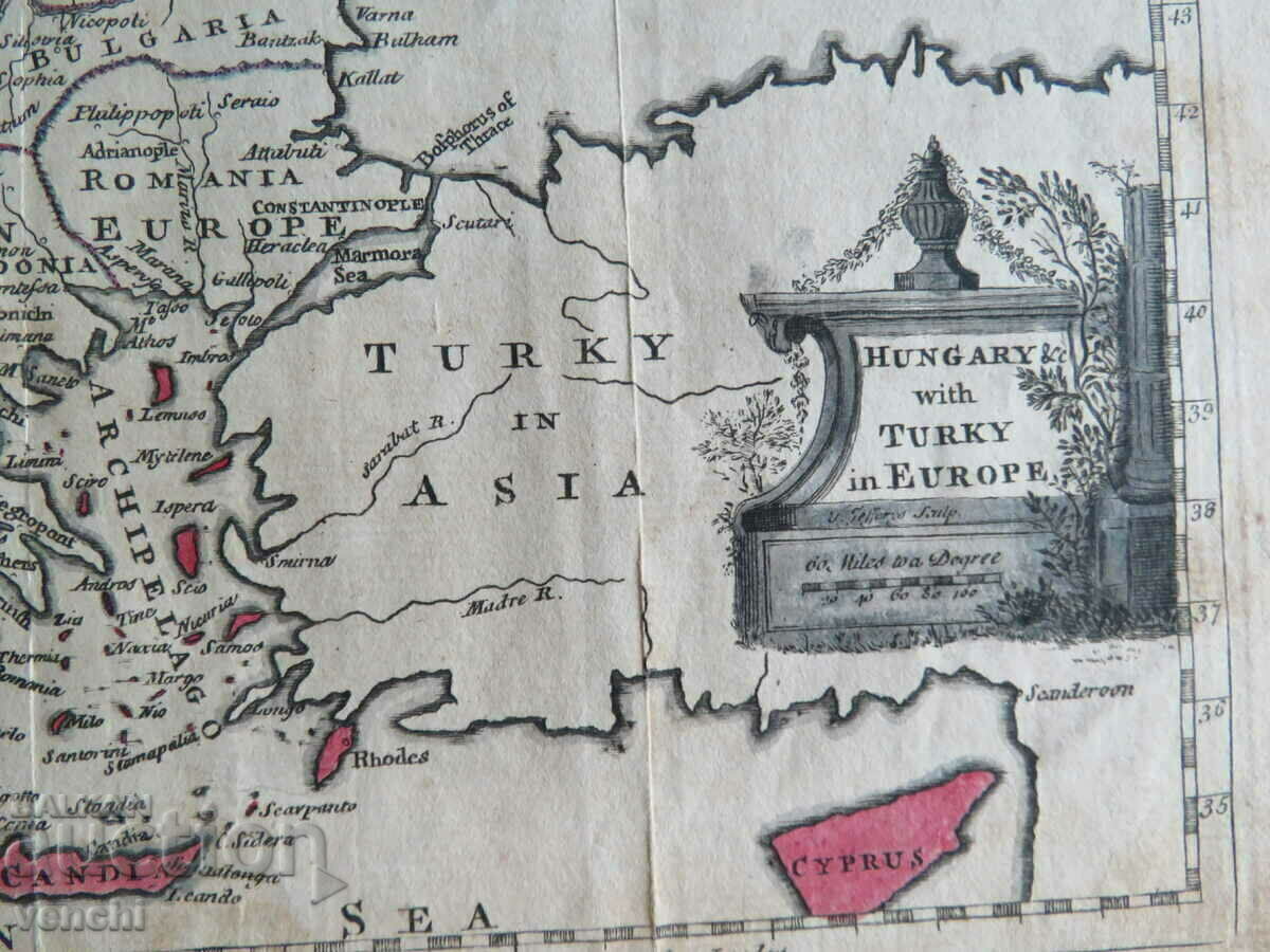 1785 - Harta Turciei - Bulgaria = original + cu preț € 59.99 | 117.33 BGN