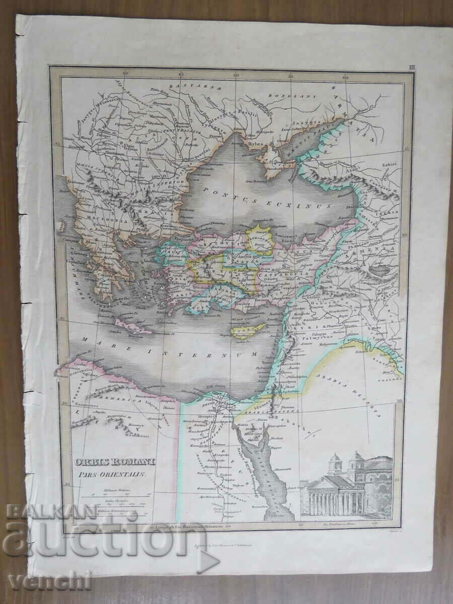 1819 - Χάρτης της Ρωμαϊκής Αυτοκρατορίας - Ανατολή - Πρωτότυπο +