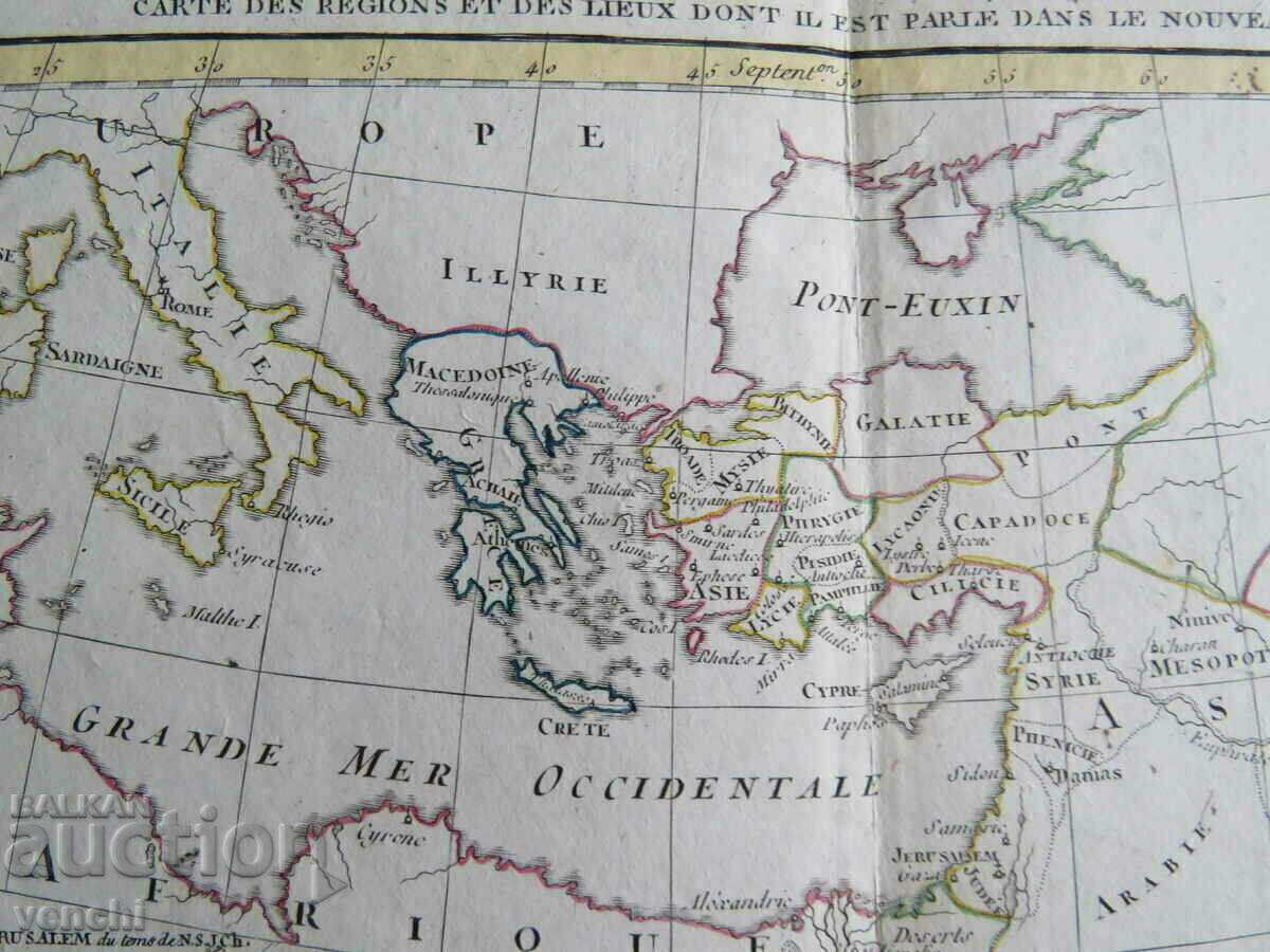 18th century - Map of the lands described in the New Testament = original + - 5 18th century - Map of the lands described in the New Testament = original + - 5